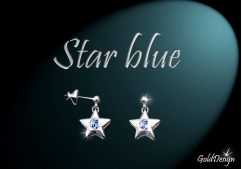 Star blue - náušnice rhodium